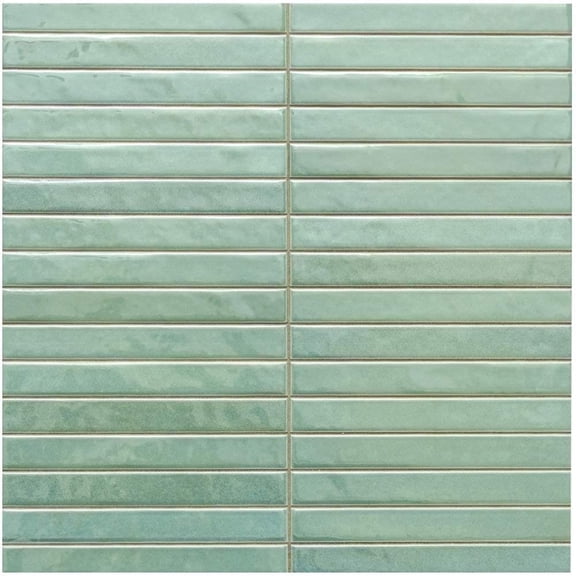 The Tile Life Castilla 14" x 14" Sage Ribbed Glossy Porcelain Wall Tile, Case of 12