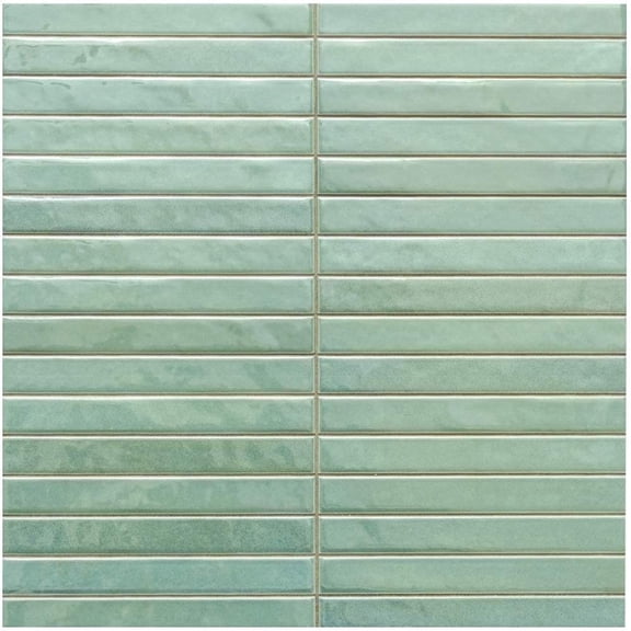 The Tile Life Castilla 6" x 6" Sage Ribbed Glossy Ceramic Tile Sample, 1 Piece