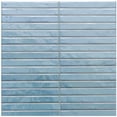 thumbnail image 1 of The Tile Life Castilla 6" x 6" Teal Ribbed Glossy Ceramic Finger Tile Sample, 1 Piece, 1 of 8