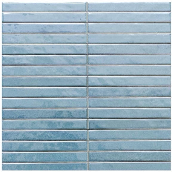 The Tile Life Castilla 6" x 6" Teal Ribbed Glossy Ceramic Tile Sample, 1 Piece
