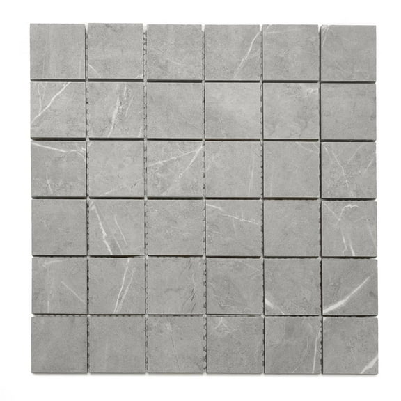 The Tile Life Chaplin Gray Matte Porcelain Mosaic Floor & Wall Tile, 12x12 in, 1-Piece