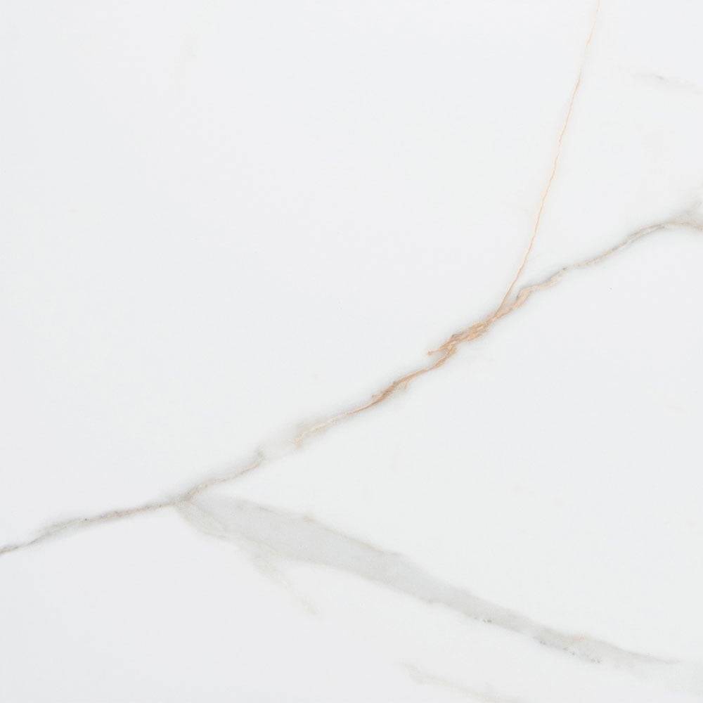 Chronos White and Gold Porcelain Square Tile Sample