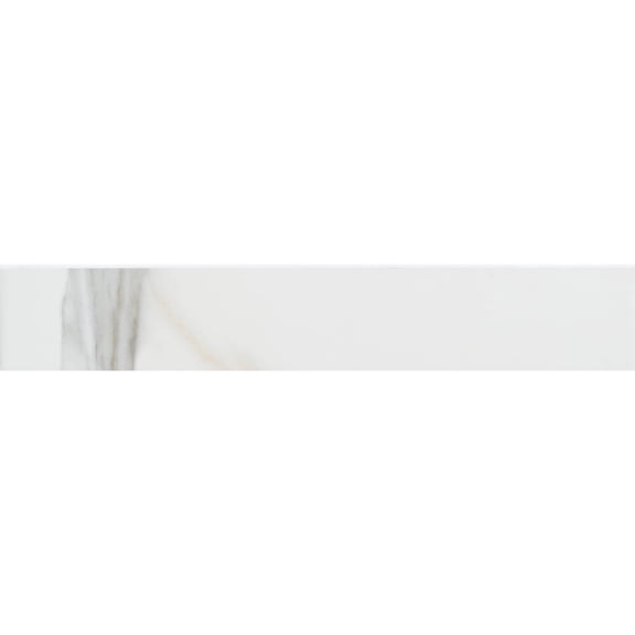 The Tile Life Chronos 2 in x 13 in White/ Gold Glossy Ceramic Bullnose Tile