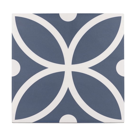 The Tile Life Circa 8" x 8" Bergen Azul Geometric Pattern Matte Porcelain Tile Sample, 1 Piece