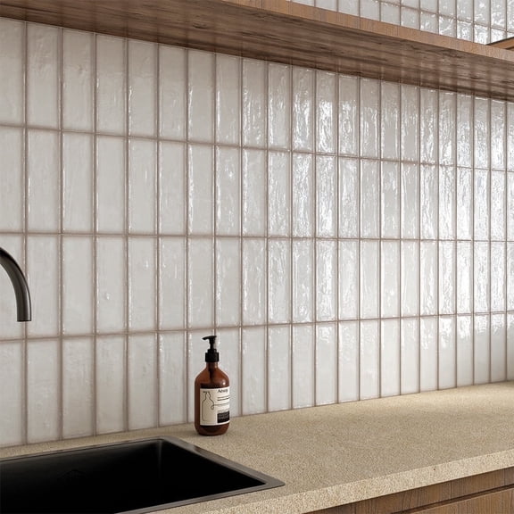 The Tile Life Coast 2.5" x 8" Arena Glossy Porcelain Subway Tile Sample, 1 Piece
