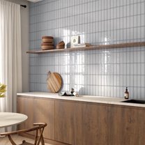 The Tile Life Coast 2.5" x 8" Gris Glossy Porcelain Subway Tile Sample, 1 Piece