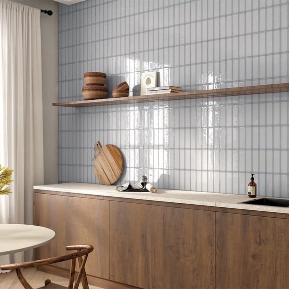 The Tile Life Coast 2.5" x 8" Gris Glossy Porcelain Subway Tile Sample, 1 Piece