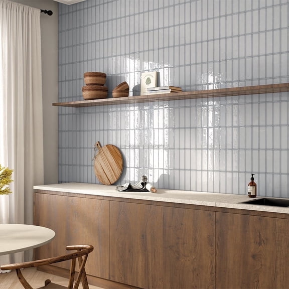 The Tile Life Coast 2.5" x 8" Gris Glossy Porcelain Subway Wall Tile, Case of 28