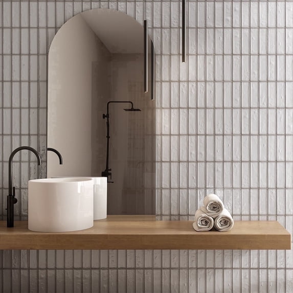 The Tile Life Coast 2.5" x 8" Subway Humo Glossy Porcelain Tile Sample 1 Piece