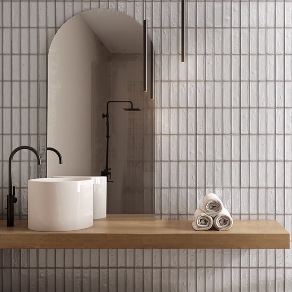 The Tile Life Coast 2.5" x 8" Subway Humo Glossy Porcelain Tile Sample 1 Piece
