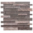 thumbnail image 1 of The Tile Life Cosmos Brick 12" x 12" Brown Glass Mosaic Wall Tile, 1 Sheet, 1 of 3