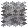thumbnail image 1 of The Tile Life Cosmos Rhombus 12" x 12" Silver Polished Glass Mosaic Wall Tile, 1 Sheet, 1 of 5