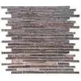 thumbnail image 1 of The Tile Life Cosmos Sleek Brick 12" x 12" Brown Polished Glass Mosaic Wall Tile, 1 Sheet, 1 of 3