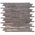 thumbnail image 1 of The Tile Life Cosmos Sleek Brick 4" x 4" Brown Polished Glass Mosaic Tile Sample, 1 Piece, 1 of 3