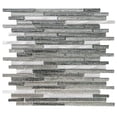 thumbnail image 1 of The Tile Life Cosmos Sleek Brick 12" x 12" Silver Polished Glass Mosaic Wall Tile, 1 Sheet, 1 of 5