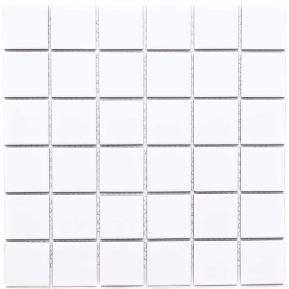 The Tile Life Cube 12" x 12" White Matte Porcelain Mosaic Floor and Wall Tile 1-Piece