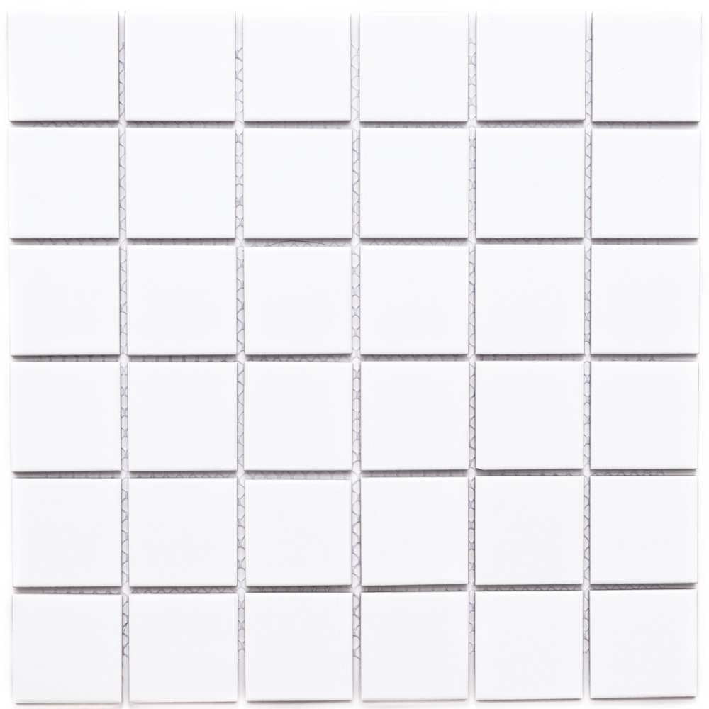 The Tile Life Cube 12" x 12" White Matte Porcelain Mosaic Floor and Wall Tile 1-Piece