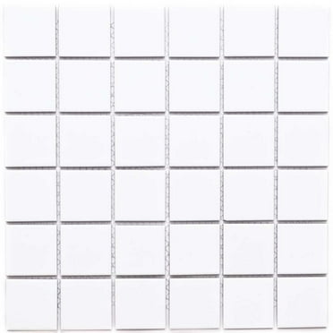 The Tile Life Cube White 2" x 2" Porcelain Mosaic Tile, 1 Sheet (1 Sq. ft.)