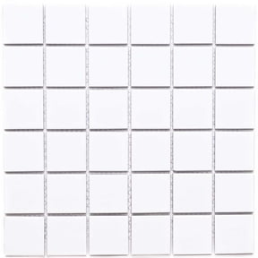 The Tile Life Cube 2" x 2" White Matte Porcelain Mosaic Floor and Wall Tile, 1 Sheet