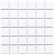 The Tile Life Cube White Porcelain Grid Mosaic Tile - 12 x 12 in. - Matte - 11-Piece - Floor, Wall, Backsplash