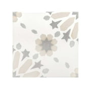 The Tile Life Dahlia Beige Porcelain Encaustic Tile - 6 x 6 in. - 25-Piece - Floor, Wall, Backsplash