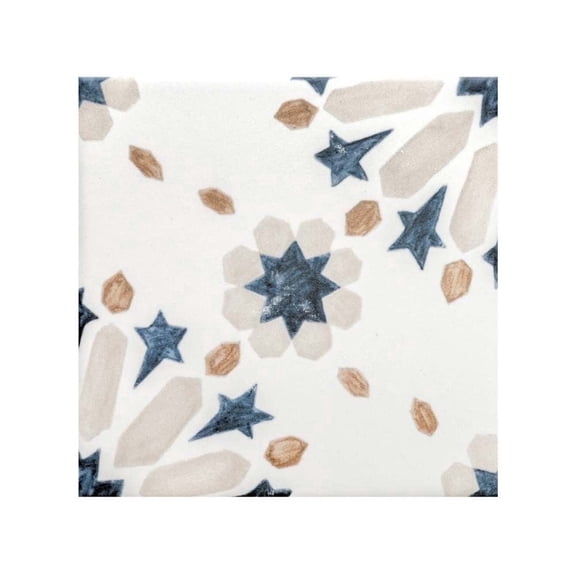 The Tile Life Dahlia 6" x 6" Blue Matte Porcelain Tile Sample, 1 Piece
