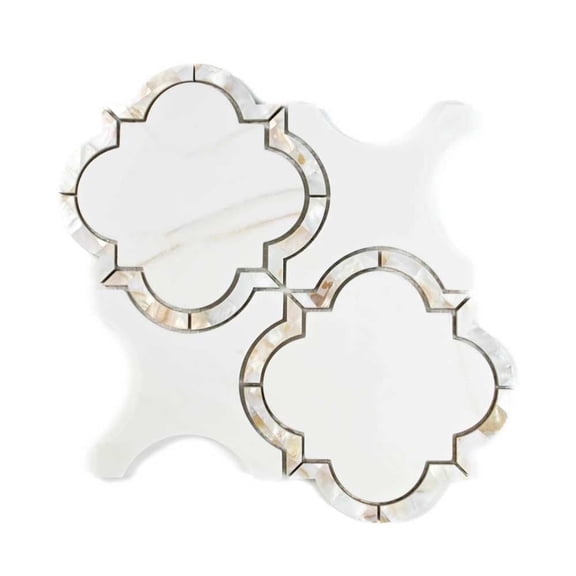 The Tile Life Delphi Pearl 12" x 12" Calacatta Satin Glass Mosaic Wall Tile, 1 Sheet