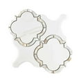 thumbnail image 1 of The Tile Life Delphi Pearl Calacatta Satin Glass Arabesque Mosaic Wall Tile, 12 x 12 in, 1-Piece, 1 of 14
