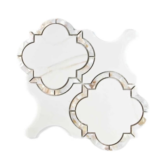The Tile Life Delphi Pearl 4 x 4 Calacatta Satin Glass Mosaic Tile Sample