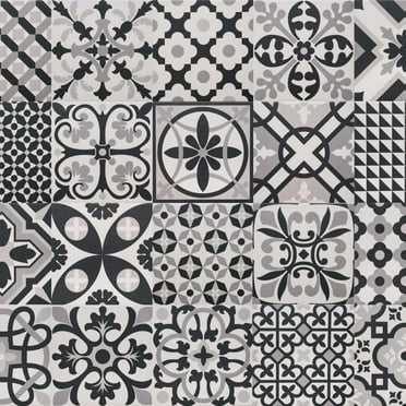 The Tile Life Ellis Taco Black 6.5" x 6.5" Porcelain Floor and Wall Tile, 20 Piece (5.92 Sq. ft.)