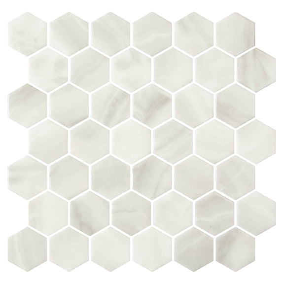 The Tile Life Eterna Big Hex 4" x 4" Moon Glass Tile Sample