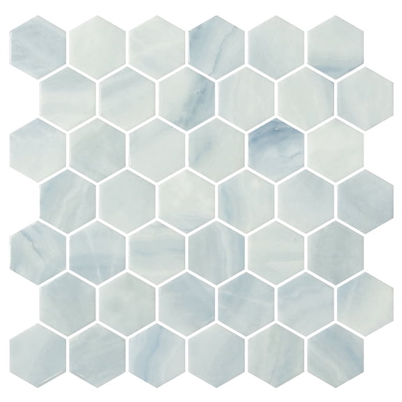 The Tile Life Eterna Big Hex 4" x 4" Twilight Glass Tile Sample