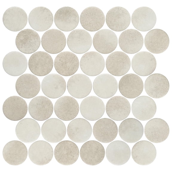 The Tile Life Eterna Big Penny Sumatra 4" x 4" Glass Round Mosaic Tile Sample