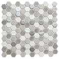 thumbnail image 1 of The Tile Life Eterna Hex 1" x 1" Dove Glass Mosaic Floor and Wall Tile 1 Piece, 1 of 14