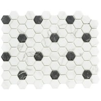 The Tile Life Eterna Hex 12x12 Venato White Glass Backsplash Wall Tile - 1 Sheet (0.75 Sq. ft.)