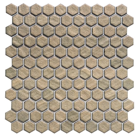 The Tile Life Eterna Hex 12" x 12" Gold Glass Hexagon Mosaic Floor and Wall Tile, 1 Sheet