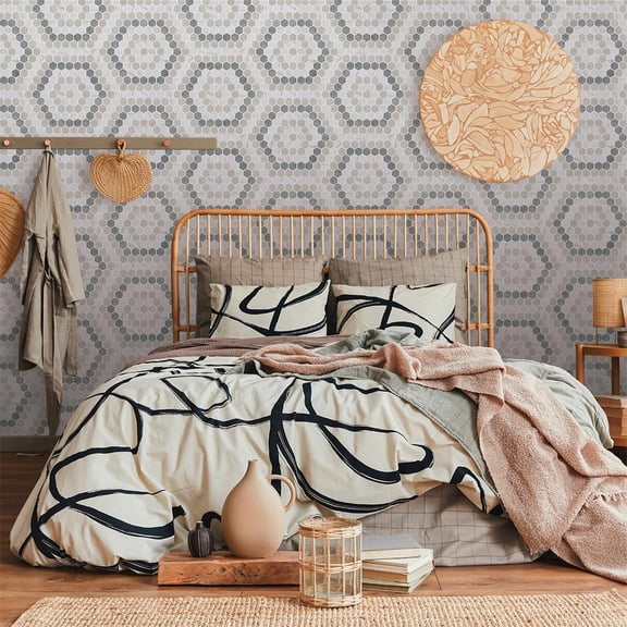 The Tile Life Eterna Hex Blend Pattern Roman Matte Glass Mosaic Floor & Wall Tile, 4 x 4 in, 1-Piece Sample