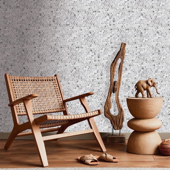 The Tile Life Eterna Hex Hermes Glass Mosaic Tile Sample - 4 x 4 in. - Matte & Shiny - 1-Piece - Floor, Wall, Backsplash