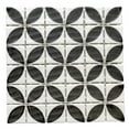 thumbnail image 1 of The Tile Life Eterna Lily Black Matte & Shiny Glass Mosaic Wall Tile, 4 x 4 in, 1-Piece Sample, 1 of 11
