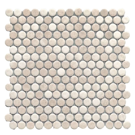 The Tile Life Eterna Penny 1" x 1" Sumatra Glass Mosaic Floor and Wall Tile, 1 Sheet