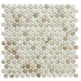 thumbnail image 1 of The Tile Life Eterna Penny Kara Beige Glass Mosaic Floor & Wall Tile, 4 x 4 in, 1-Piece Sample, 1 of 6