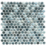 The Tile Life Eterna Penny Arrecife Iridis Grey Glass Floor and Backsplash Wall Tile, 12" x 12", 1-Pc.