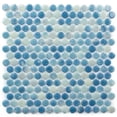 thumbnail image 1 of The Tile Life Eterna Penny 1" x 1" Blue Glass Mosaic Floor and Wall Tile, 1 Sheet, 1 of 8