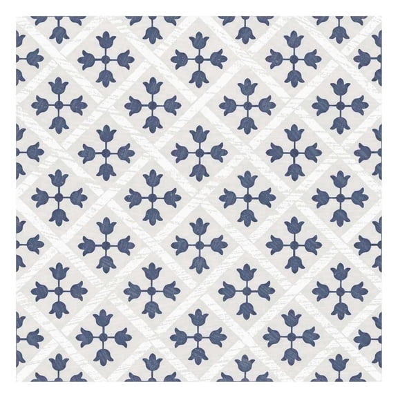 The Tile Life Etiquette 4" x 4" Blue Satin Porcelain Tile Sample 1 Piece