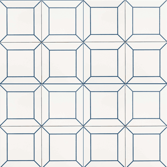 The Tile Life Frame White 6" x 6" Ceramic Patterned Wall Tile for Backsplash Bathroom - Case of 44