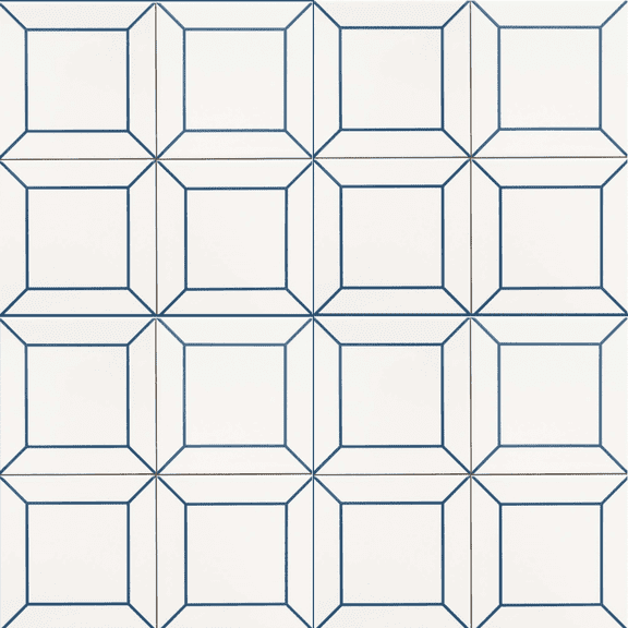 The Tile Life Frame White 6" x 6" Ceramic Patterned Wall Tile for Backsplash Bathroom - Case of 44