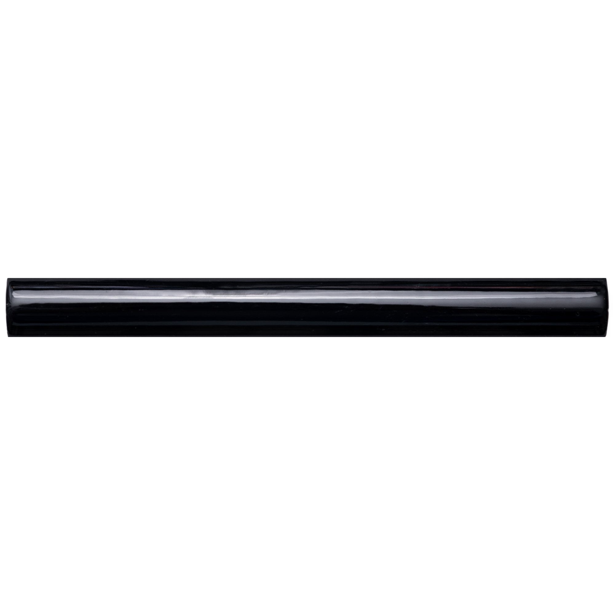 The Tile Life Fresno Black Ceramic Pencil Liner Tile - 0.5 x 6 in. - Polished - 1-Piece