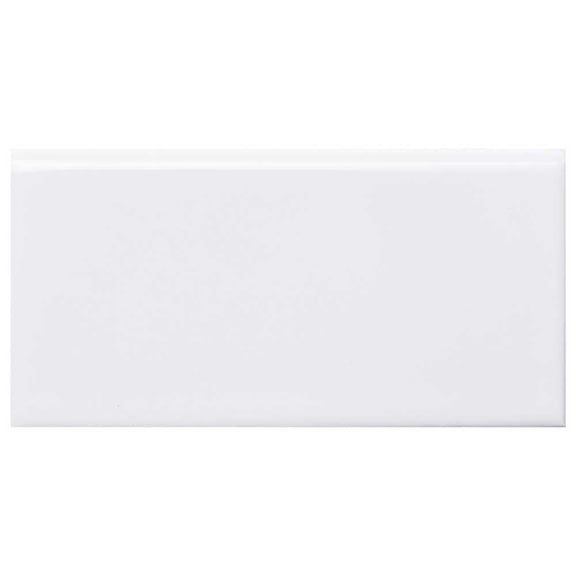 The Tile Life Blecker 3" x 6" White Glossy Ceramic Bullnose Tile