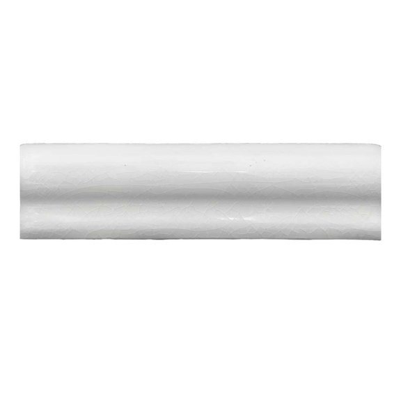 The Tile Life Frost 2" x 6" Blanco Glossy Ceramic Chair Rail Tile