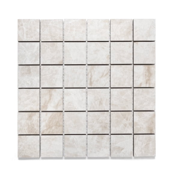 The Tile Life Galleria Taj Mahal White 4" x 4" Matte Porcelain Mosaic Tile Sample